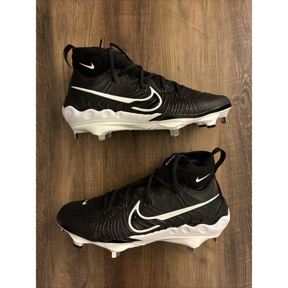 Nike Men Size 10 Alpha Huarache NXT Black White Baseball Cleats DJ6517-001 - Picture 1 of 6
